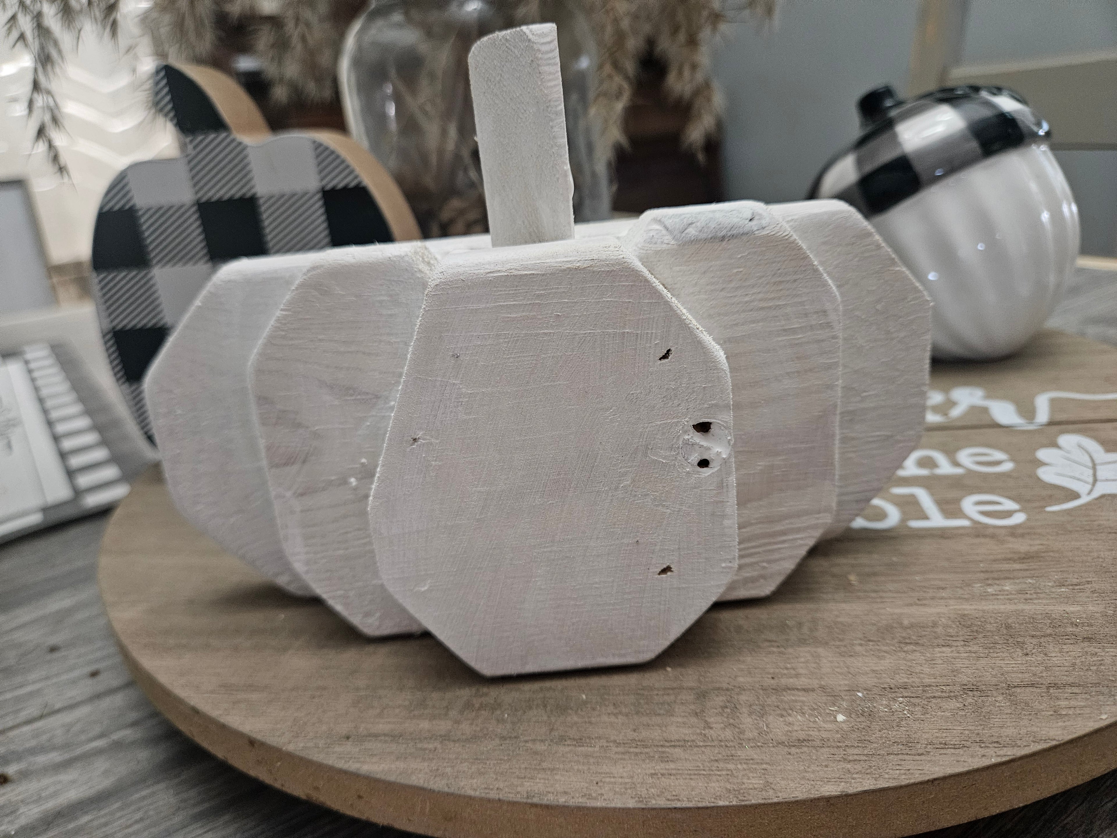Custom wood crafted pumpkins