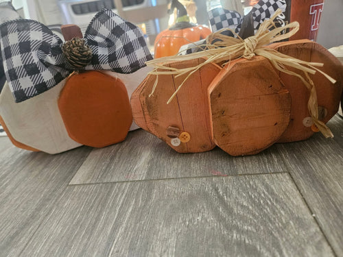 Custom wood crafted pumpkins