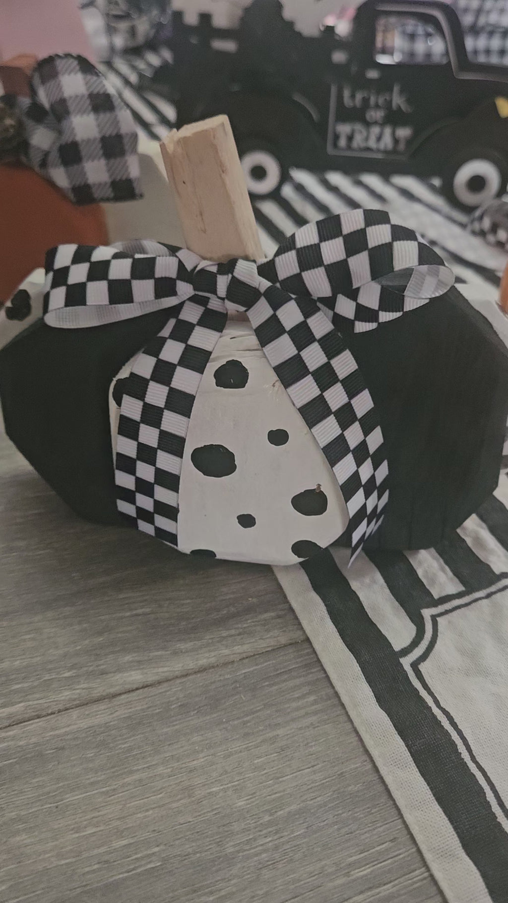Custom wood crafted pumpkins